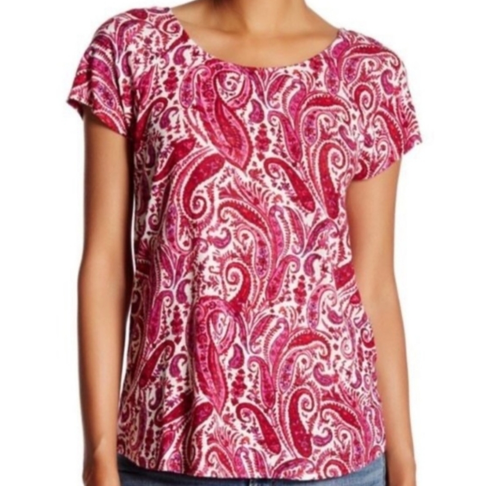 Lucky Brand Paisley Tee 2x - Pink